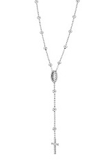 small catchy round clear cubic zirconia Virgin medal childrens cross necklace  